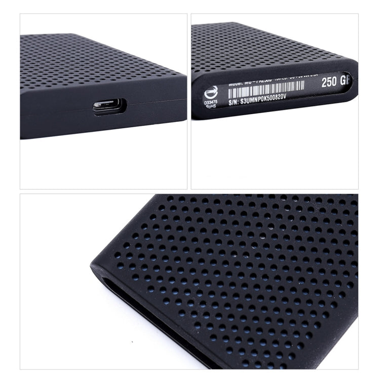 PT500 Capa Protetora de Silicone Resistente a Riscos para Disco Rígido Portátil Samsung SSD T5, com Ventilação, Vermelho, Branco, Preto, Azul