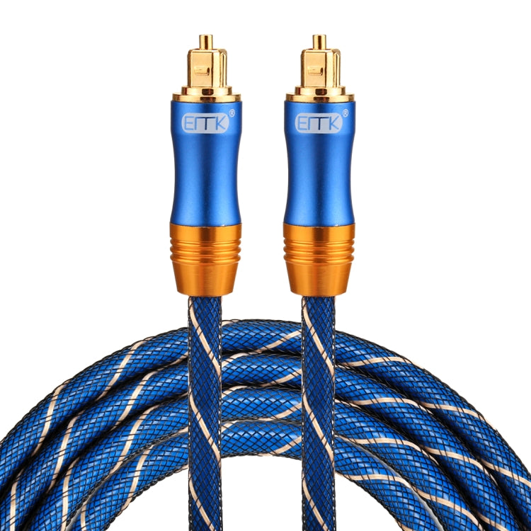 EMK LSYJ-A Cabo de Áudio Óptico Digital Toslink Macho para Macho com Cabeça Metálica Dourada, 2m OD6.0mm
