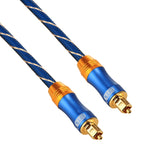 EMK LSYJ-A Cabo de Áudio Óptico Digital Toslink Macho para Macho com Cabeça Metálica Dourada, 2m OD6.0mm
