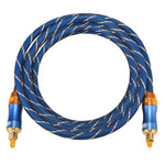 EMK LSYJ-A Cabo de Áudio Óptico Digital Toslink Macho para Macho com Cabeça Metálica Dourada, 2m OD6.0mm