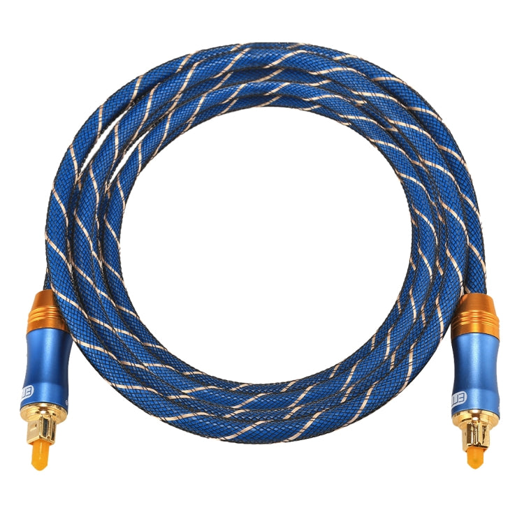 EMK LSYJ-A Cabo de Áudio Óptico Digital Toslink Macho para Macho com Cabeça Metálica Dourada, 2m OD6.0mm