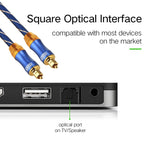 EMK LSYJ-A Cabo de Áudio Óptico Digital Toslink Macho para Macho com Cabeça Metálica Dourada, 2m OD6.0mm
