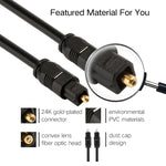 Cabo de Áudio Óptico Digital Toslink Macho para Macho EMK 5m OD4.0mm, Comprimento: 5m
