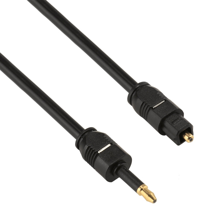 Cabo de Áudio Óptico Digital Toslink Macho para Mini Toslink Macho 3.5mm EMK 1m OD4.0mm, Comprimento: 1m