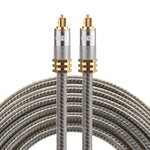 Cabo de Áudio Óptico Digital Toslink Macho para Macho EMK YL-A 3m OD8.0mm com Cabeça Metálica Dourada, Comprimento: 3m