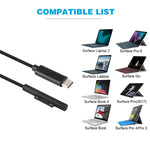 Cabo de Carregamento de Energia para Portátil USB-C / Tipo-C para Macho Magnético de 6 Pinos para Microsoft Surface Pro 7 / 6 / 5, Comprimento do Cabo: cerca de 1,5m, para Microsoft Surface Pro 7 / 6 / 5