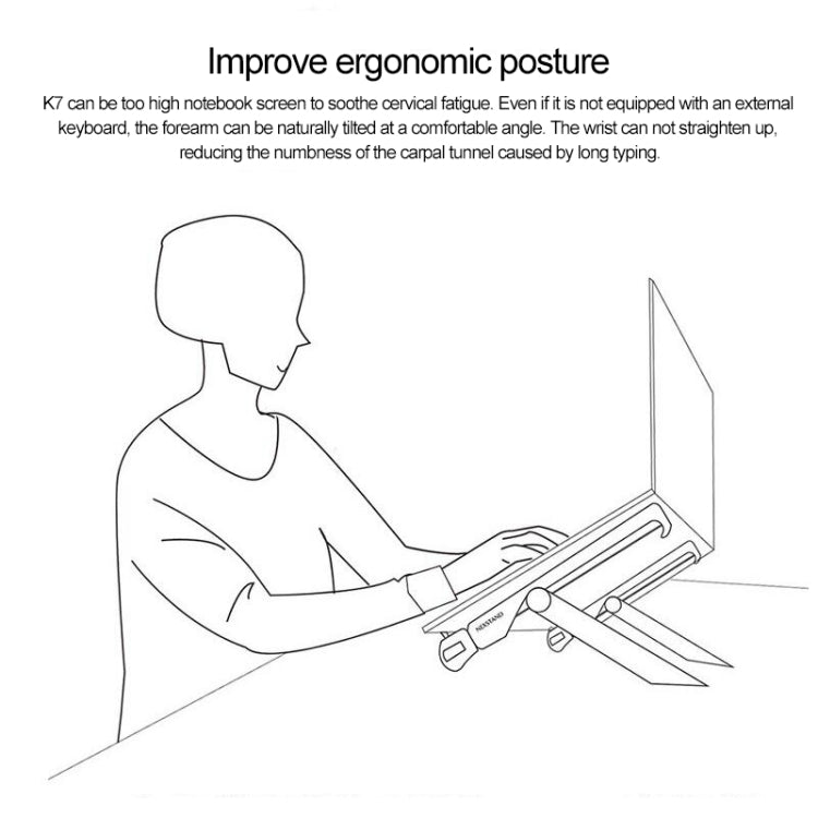 Suporte Extensor de Altura para Portátil NEXSTAND Dobrável, Suporte de Dissipação de Calor para Computador Portátil, Tamanho: 27x3.9x3.6cm
