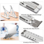Suporte elevador dobrável para portátil em liga de alumínio, dissipador de calor portátil para computador, tamanho: 24x16.5x5.5cm