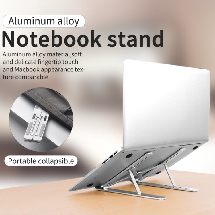 Suporte elevador dobrável para portátil em liga de alumínio, dissipador de calor portátil para computador, tamanho: 24x16.5x5.5cm