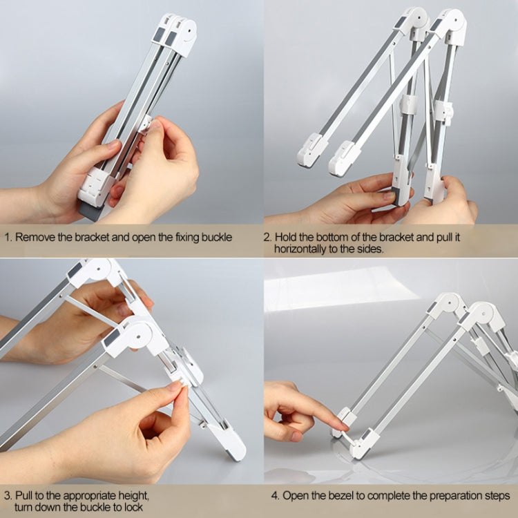 Suporte Extensor de Altura para Portátil em Liga de Alumínio Dobrável, Suporte de Dissipação de Calor para Computador Portátil, Tamanho: 24.5x3.3x2.8cm