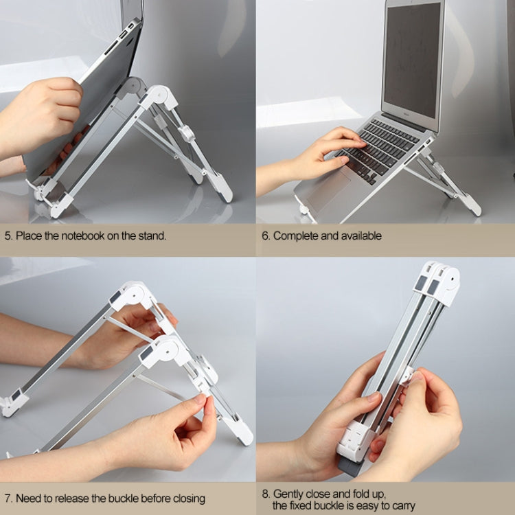 Suporte Extensor de Altura para Portátil em Liga de Alumínio Dobrável, Suporte de Dissipação de Calor para Computador Portátil, Tamanho: 24.5x3.3x2.8cm