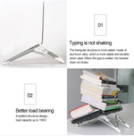 Suporte Extensor de Altura para Portátil em Liga de Alumínio Dobrável, Suporte de Dissipação de Calor para Computador Portátil, Tamanho: 24.5x3.3x2.8cm