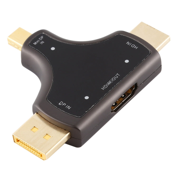 Adaptador 3 em 1 D62A DisplayPort + Mini DP + HDMI Macho para HDMI Fêmea, D62A