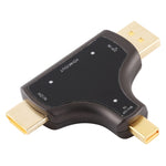 Adaptador 3 em 1 D62A DisplayPort + Mini DP + HDMI Macho para HDMI Fêmea, D62A