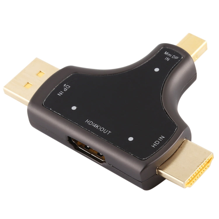Adaptador 3 em 1 D62A DisplayPort + Mini DP + HDMI Macho para HDMI Fêmea, D62A