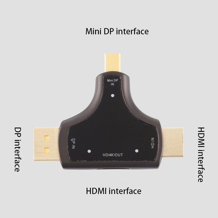 Adaptador 3 em 1 D62A DisplayPort + Mini DP + HDMI Macho para HDMI Fêmea, D62A
