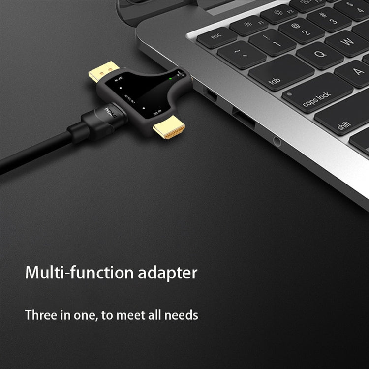 Adaptador 3 em 1 D62A DisplayPort + Mini DP + HDMI Macho para HDMI Fêmea, D62A