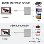 Adaptador USB-C / Tipo-C 3.1 Macho para USB-C / Tipo-C 3.1 Fêmea & HDMI Fêmea & USB 3.0 Fêmea, Tipo-C+USB+HDMI (J), Tipo-C+USB+HDMI (G), Tipo-C+USB+HDMI (B), Tipo-C+USB+HDMI (S)