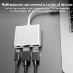 V125 Conversor 3 em 1 USB-C / Tipo-C Macho para PD + HDMI + USB 3.0 Fêmea, 3 em 1