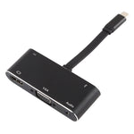 V126 Conversor 5 em 1 USB-C / Tipo-C Macho para PD + HDMI + VGA + Áudio + USB 3.0 Fêmea, 5 em 1