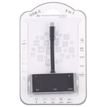 V126 Conversor 5 em 1 USB-C / Tipo-C Macho para PD + HDMI + VGA + Áudio + USB 3.0 Fêmea, 5 em 1