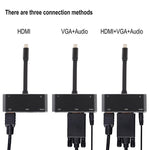 V126 Conversor 5 em 1 USB-C / Tipo-C Macho para PD + HDMI + VGA + Áudio + USB 3.0 Fêmea, 5 em 1