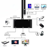 V126 Conversor 5 em 1 USB-C / Tipo-C Macho para PD + HDMI + VGA + Áudio + USB 3.0 Fêmea, 5 em 1