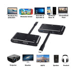 V126 Conversor 5 em 1 USB-C / Tipo-C Macho para PD + HDMI + VGA + Áudio + USB 3.0 Fêmea, 5 em 1