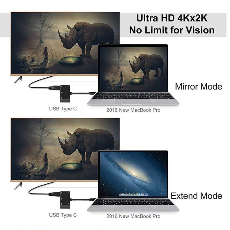 V126 Conversor 5 em 1 USB-C / Tipo-C Macho para PD + HDMI + VGA + Áudio + USB 3.0 Fêmea, 5 em 1