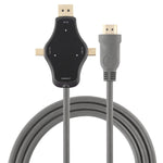 Cabo Adaptador de Vídeo D65A 1,8m DisplayPort Entrada & Mini DP Entrada & USB-C / Tipo-C Entrada para Saída HDMI 4K, D65A