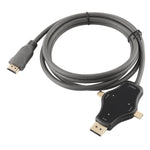 Cabo Adaptador de Vídeo D65A 1,8m DisplayPort Entrada & Mini DP Entrada & USB-C / Tipo-C Entrada para Saída HDMI 4K, D65A