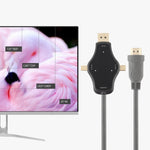 Cabo Adaptador de Vídeo D65A 1,8m DisplayPort Entrada & Mini DP Entrada & USB-C / Tipo-C Entrada para Saída HDMI 4K, D65A
