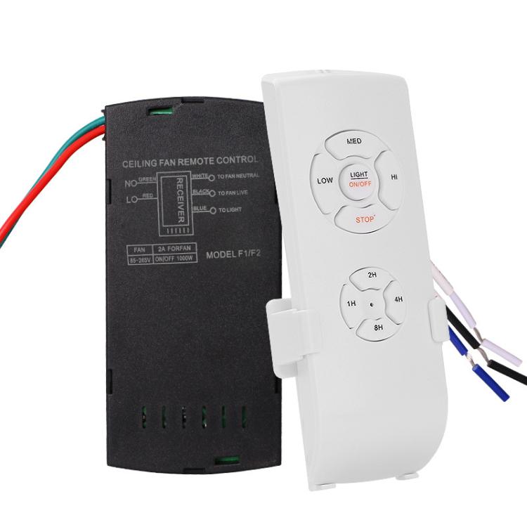 Kit Universal de Controle Remoto para Ventilador de Teto com Lâmpada 85-265V, Interruptor de Controle Sem Fios com Temporizador, Transmissor e Receptor para Ajuste de Velocidade do Vento