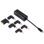 Adaptador de Energia para Portátil 65W USB-C / Tipo-C Conversor para Adaptador de Energia 6 em 1