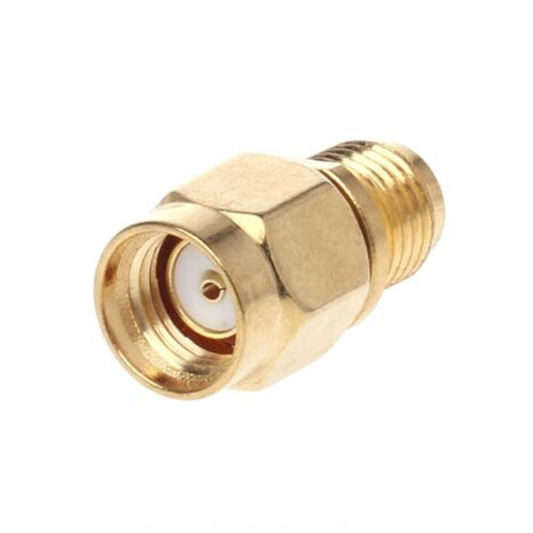 Adaptador Reto RP-SMA Macho Dourado para SMA Fêmea, RP-SMA Macho Reto para SMA Fêmea