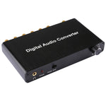 Decodificador Digital de Áudio 2CH com Conversor Óptico Toslink SPDIF Coaxial para Home Theater / PS4 / PS3 / XBOX360, Suporta Controlo de Volume, AC-3, DTS