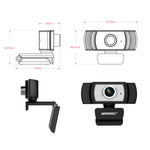 Webcam Aoni C33 Beauty FHD 1080P IPTV para Teleconferência, Ensino e Transmissão em Direto com Microfone, Plug and Play Sem Drivers, C33