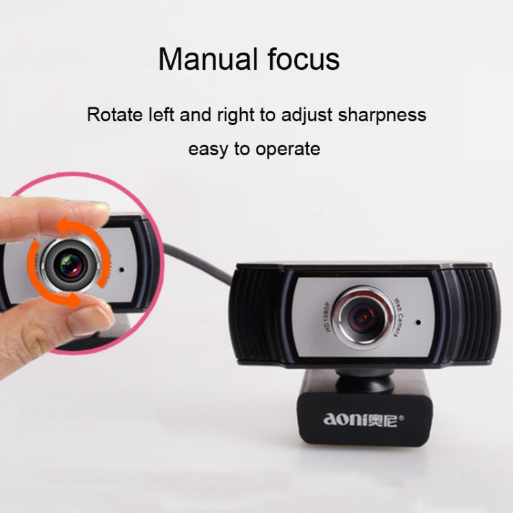Webcam Aoni C33 Beauty FHD 1080P IPTV para Teleconferência, Ensino e Transmissão em Direto com Microfone, Plug and Play Sem Drivers, C33