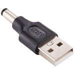 10 Unidades de Conector de Alimentação DC Macho 5,5 x 2,1mm para USB 2.0 Macho, 5,5 x 2,1mm