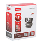 Webcam aoni C11 720P com Ângulo Largo de 150 graus, Foco Manual HD para Computador com Microfone, C11