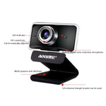 Webcam aoni C11 720P com Ângulo Largo de 150 graus, Foco Manual HD para Computador com Microfone, C11