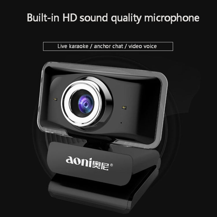 Webcam aoni C11 720P com Ângulo Largo de 150 graus, Foco Manual HD para Computador com Microfone, C11