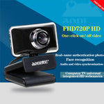 Webcam aoni C11 720P com Ângulo Largo de 150 graus, Foco Manual HD para Computador com Microfone, C11