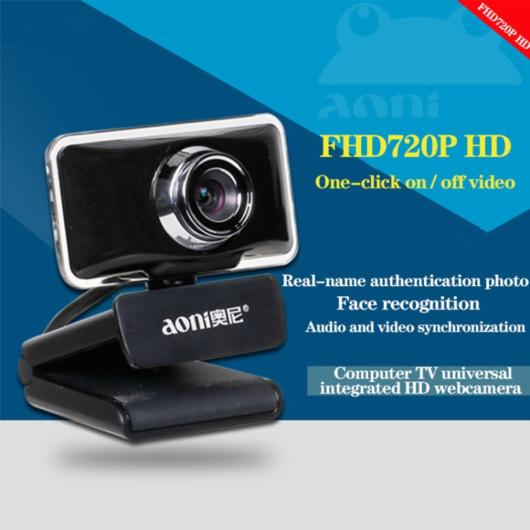 Webcam aoni C11 720P com Ângulo Largo de 150 graus, Foco Manual HD para Computador com Microfone, C11