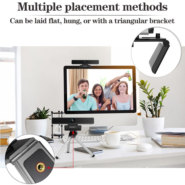 Webcam aoni C90 1080P HD Empresarial Inteligente para Computador com Microfone, C90
