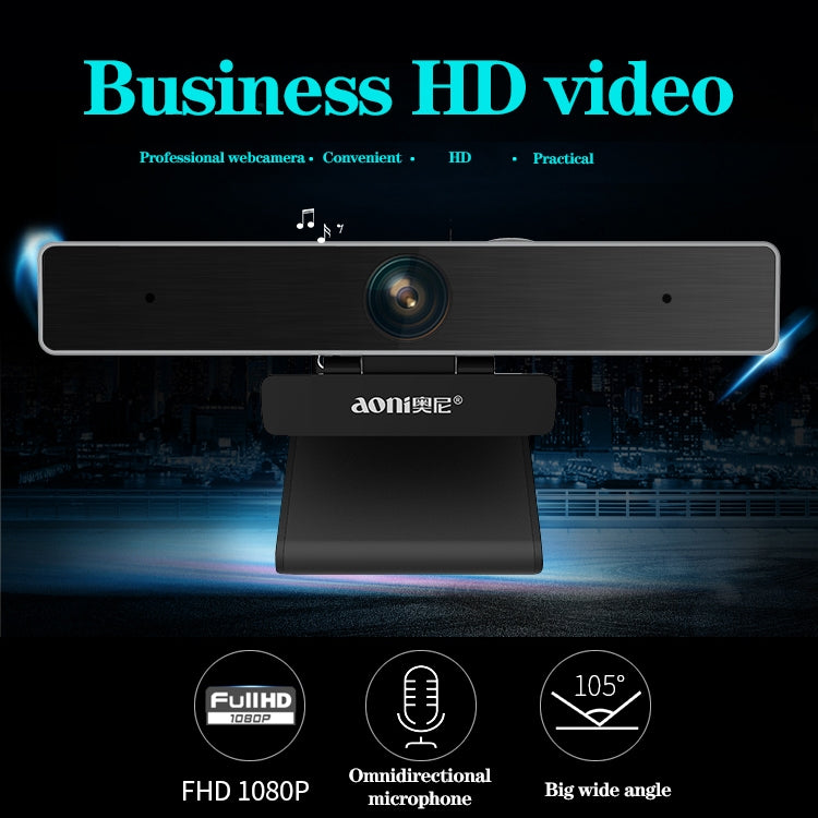 Webcam aoni C90 1080P HD Empresarial Inteligente para Computador com Microfone, C90