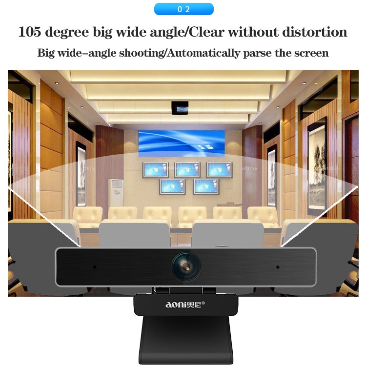 Webcam aoni C90 1080P HD Empresarial Inteligente para Computador com Microfone, C90