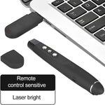 Caneta Laser Sem Fios 2.4GHz para PowerPoint com USB Receptor, Caneta de Apresentação Multimédia Sem Fios para Virar Páginas, Distância de Controlo Remoto: 30m, 30m