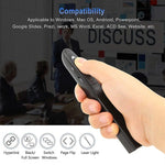 XM930 Caneta Sem Fios 2.4GHz para Virar Páginas em PowerPoint com Apontador Laser Multimédia e Recetor USB, Suporta Aviso de Bateria Fraca, Distância de Controlo Remoto: 100m, 100m Branco, 100m Preto