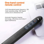 XM930 Caneta Sem Fios 2.4GHz para Virar Páginas em PowerPoint com Apontador Laser Multimédia e Recetor USB, Suporta Aviso de Bateria Fraca, Distância de Controlo Remoto: 100m, 100m Branco, 100m Preto
